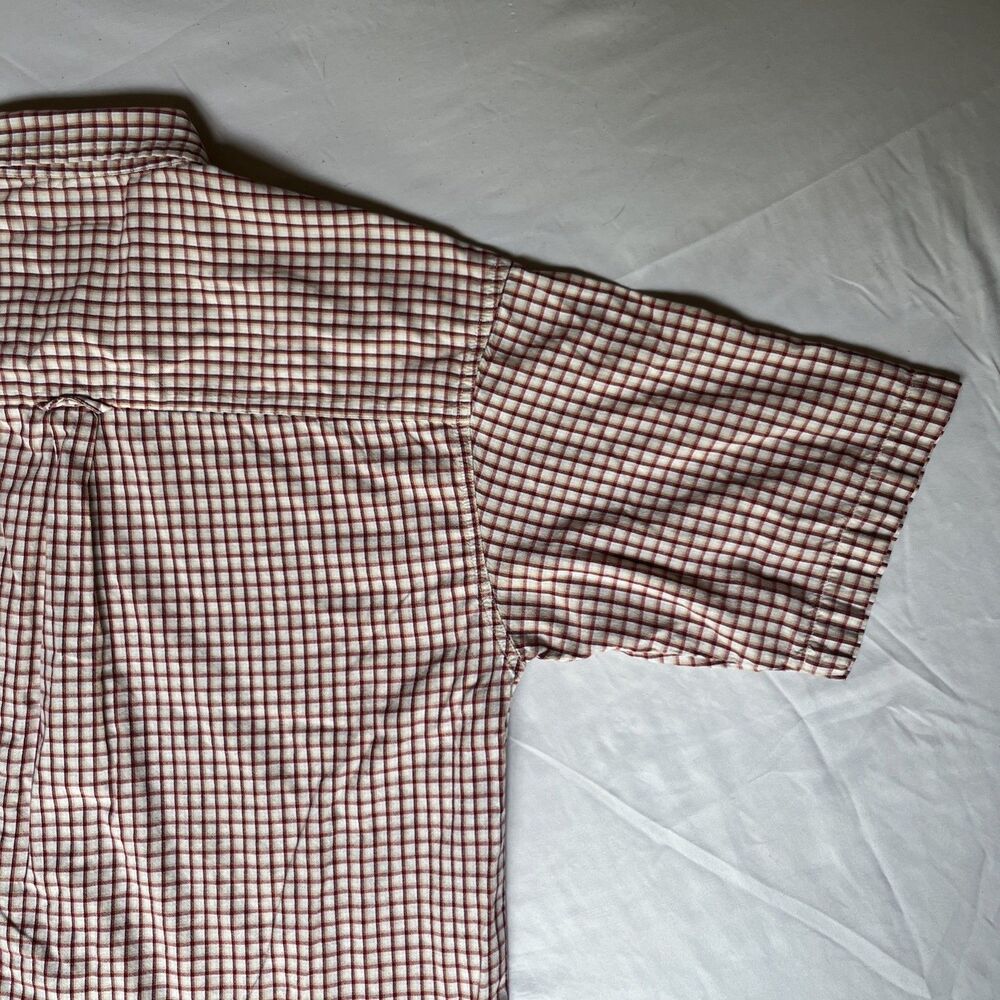 Columbia Shirt Men's Red Plaid Button Down Short Sleeve 100% Cotton Size L VTG - Picture 10 of 11